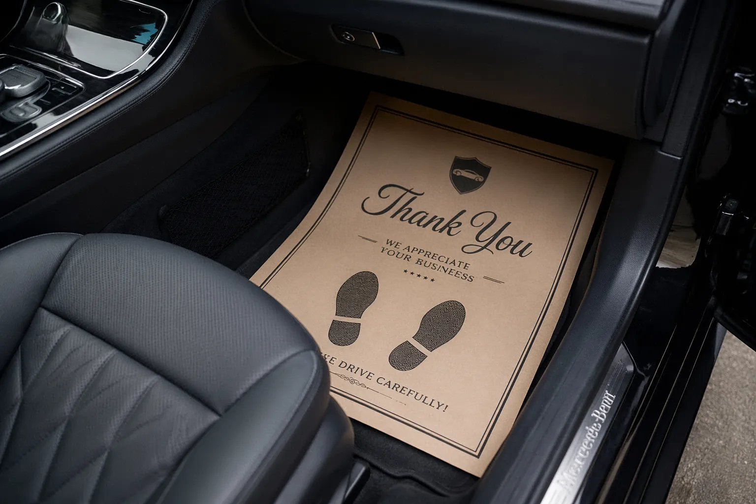 Standard Paper Car Mats 80gsm, 100gsm Full Color Print, 1 Or 2 Color Print